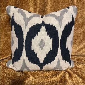 Brentwood Blue and Gray Accent Pillows with Geometric Design